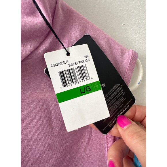 Callaway Womens Sleeveless Polo Shirt Sunset Pink Large Opti-Dri Moisture-Wickin - Picture 4 of 5